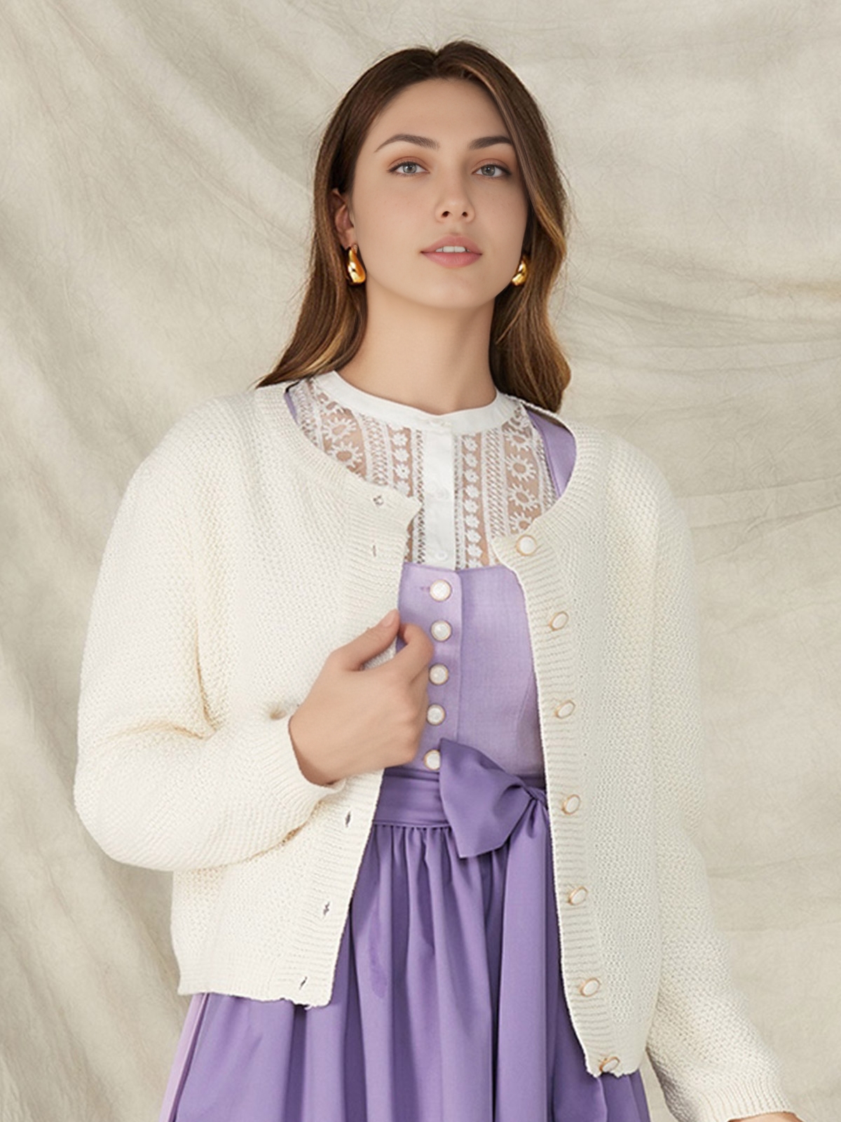 Ein elegantes dunkelblaues Samt Dirndl mit feinen Details