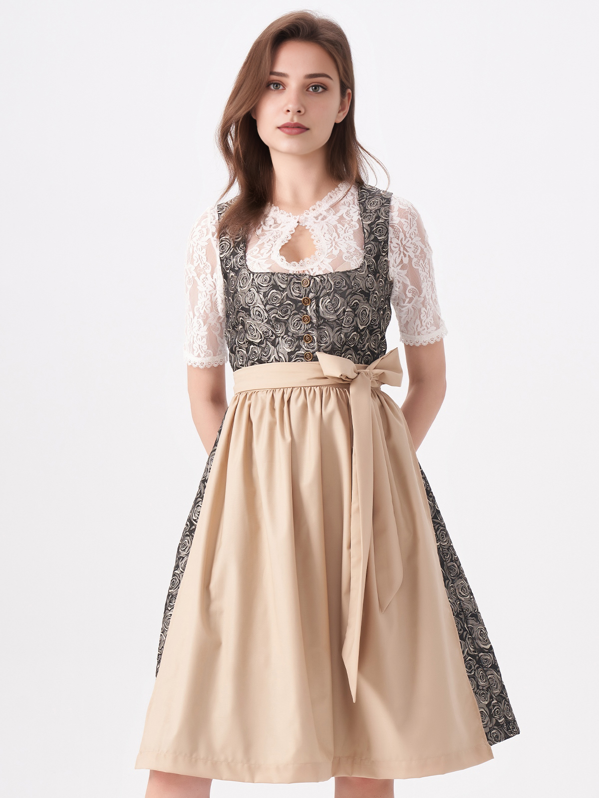 Dirndl in Dunkelrot Samt