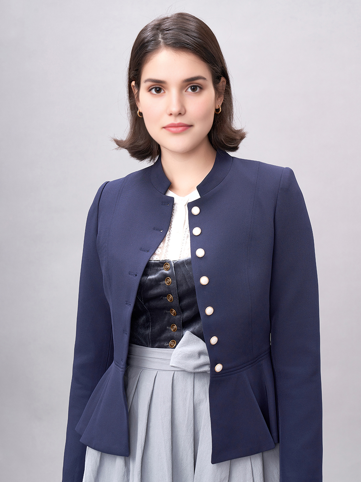 Samt Blau Dirndl