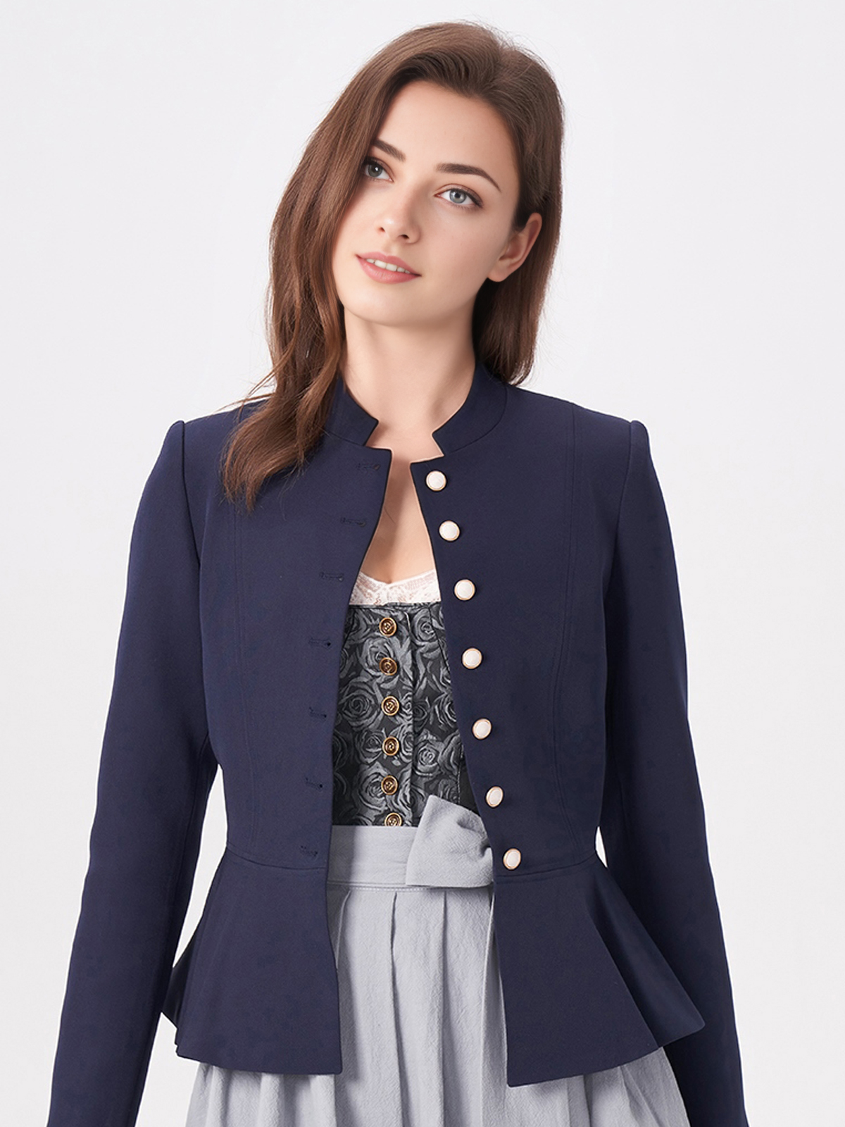 Blaues Dirndl mit modernem Schnitt