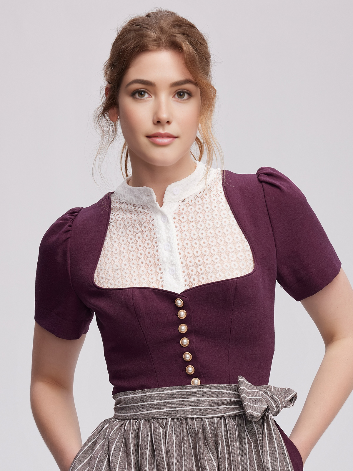 Dirndl Schwarz Grau