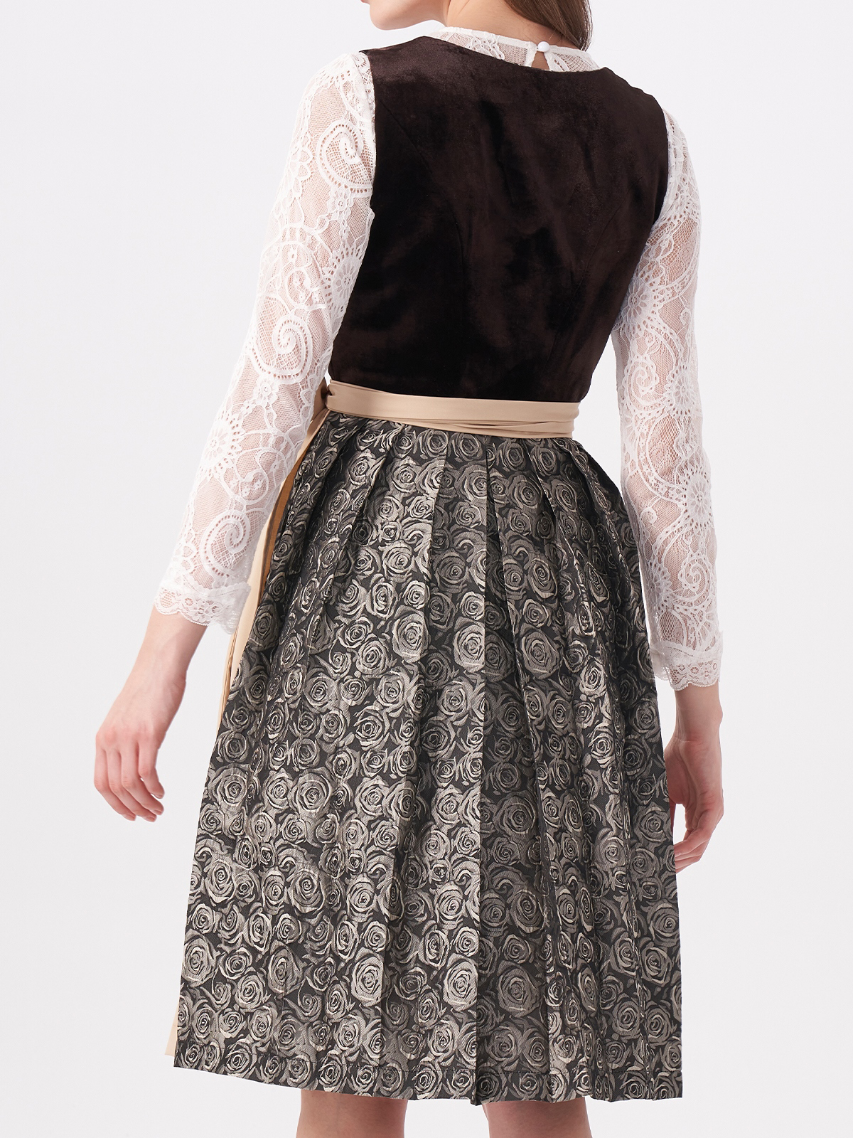 Elegantes langes Dirndl in Braun