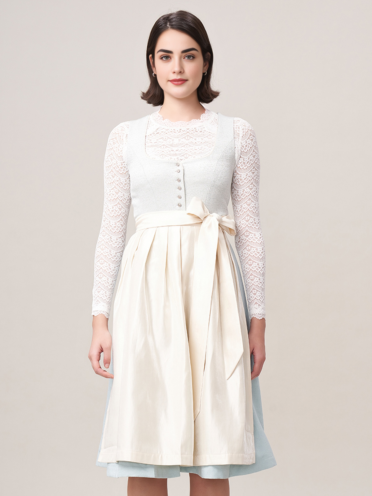 Dirndl in Blau mit modernem Schnitt