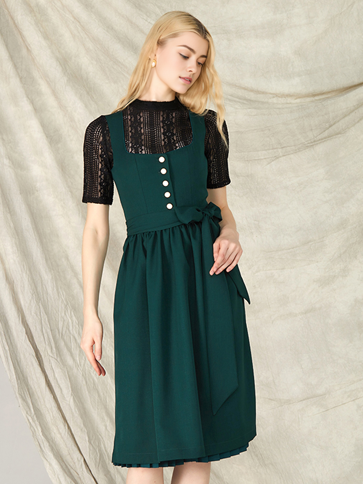 Langer Trachtenrock in Grün